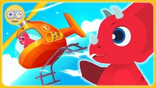 Helicopters and Dinosaurs - Rescuers rush to Dino rescue * Сartoon game for kids