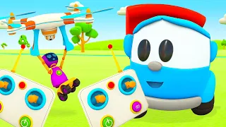 Car cartoons full episodes - Leo the Truck & Street vehicles for kids. Funny cartoons for kids.