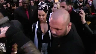 Alicia Keys coming out of the 2017 Rick Owens show in Paris