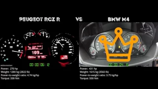 Peugeot RCZ R vs BMW M4 // 0-100 km/h