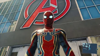 Marvel's Spider Man (PS4) - Iron Spider Suit +Ability Free Roam Gameplay | PS4 Pro (4k)