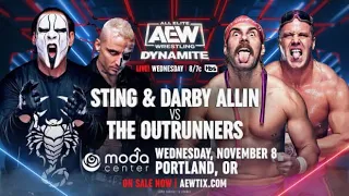 AEW Dynamite November 8th, 2023 STING'S FINAL PORTLAND OREGON MATCH! with Darby Allin vs. Outrunners