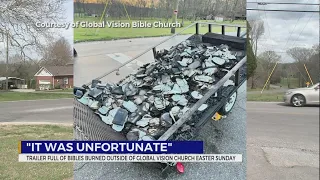 Trailer full of burned Bibles outside TN church