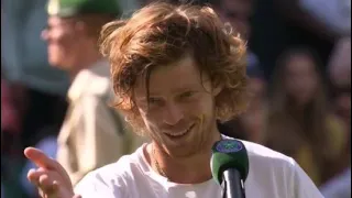 Andrey Rublev interview after defeating Alexander Bublik at Wimbledon 2023!