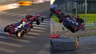 Huge Crash In Formula E's First Ever Race! - Prost vs Heidfeld Accident