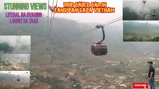 RIDING CABLE CAR IN FANSIPAN SAPA VIETNAM