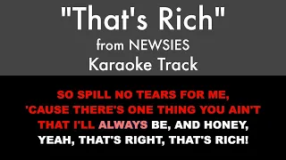 "That's Rich" from Newsies - Karaoke Track with Lyrics on Screen