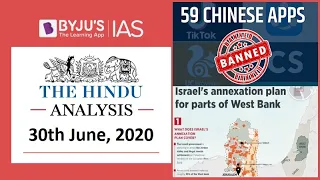 'The Hindu' Analysis for 30th June, 2020. (Current Affairs for UPSC/IAS)