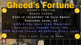 D2R Unique Items - Gheed's Fortune (Grand Charm)