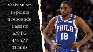 Shake Milton 14 points 4 3PM in only 11 minutes in Game 2 vs Atlanta Hawks