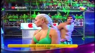 COMBATE Diana salva a Yamila de la Eliminacion 05/03/14