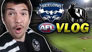 BARRACKING FOR THE PIES IN AN EPIC WIN! (AFL VLOG) Geelong vs Collingwood