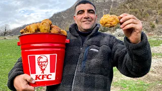 We Cooked Homemade KFC style Chicken in a Faraway Village - SECRET Recipe for Delicious Chicken!