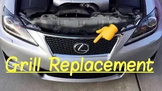 ✅Easy Lexus OEM Replacement Grill Custom Upgrade DYI on a 2011 IS350 IS250 ISF Sedan | HD Review