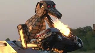 MEGASAURUS THE CAR-EATING, FIRE-BREATHING TRANSFORMER @ 2015 Greenwood Lake Airshow