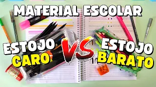 ESTOJO com MATERIAL ESCOLAR CARO vs BARATO!