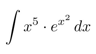 Integral of (x^5)*e^(x^2) (substitution + by parts + by parts)