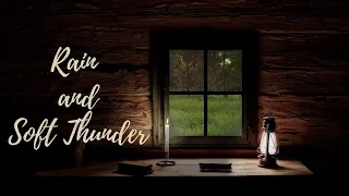 RAIN and SOFT THUNDER | Ambience | ASMR - sounds of a thunderstorm from inside of an old house