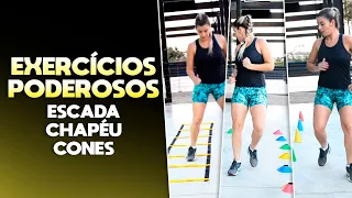 EXERCÍCIOS PARA TREINO FUNCIONAL | Treino de Agilidade com Chapéu Chinês Escada de Agilidade e Cones