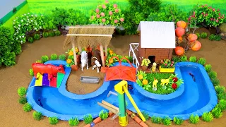 TOP DIY Farm with house of animals | horse house – cow shed | Aquarium | mini hand pump #5