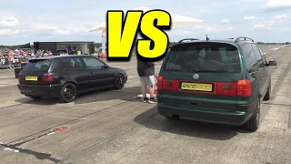 GOLF 3 VR6 vs 700HP VW SHARAN VR6 - DRAG RACE!