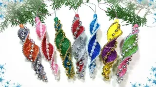 🎄 Новогодние елочные игрушки из фоамирана своими руками 🎄 diy christmas ornaments  glitter foam