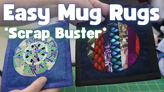 BEGINNER FRIENDLY Quilted Mug Rug - Awesome Scrap Buster!