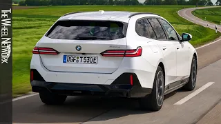 2025 BMW 530e Touring Plug-in Hybrid | Mineral White | Driving, Interior, Exterior