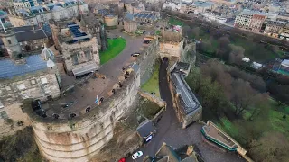 Edinburgh Castle in Scotland [Drone Flying 4K ]