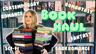 huge book haul 💚✨ 45 fantasy, romantasy & romance books