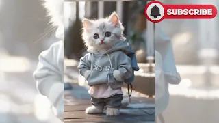 Cute Cats 😿 #cat #cutecat #aicat Cute Cat Becomes a Giant😭 #cat Fight for daddy#cute #cat 😍🥰😘