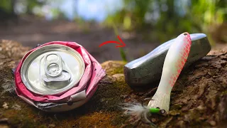 Recycling process of aluminum cans for the making of fishing lures