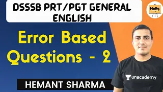 Error Based Questions - 2 | DSSSB | PRT/PGT General English |  Hemant Sharma