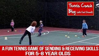 Fun kids tennis game for sending & receiving skills (5-7 years / Red)