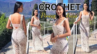 Crochet maxidress, crochet pineapple summer dress #pianappledress #maxidress #weddingdress