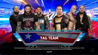 WWE 2K24 | Roman Reigns + Jey Uso + Jimmy Uso Vs The Rock + Solo Sikoa + Tama Tonga - Tag Team Match