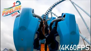 Pipeline: The Surf Coaster POV 4K60FPS | SeaWorld Orlando