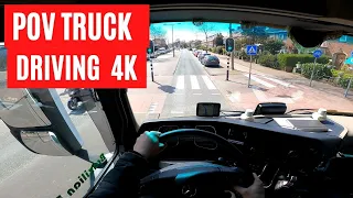 4K POV Truck Driving #37 - Mercedes Actros - Leiden, Netherlands 🇳🇱