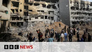 Mass graves at hospital in Gaza after Israel withdrew its forces | BBC News