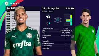 Editar Face Habilidades Gabriel Menino Seleção Olimpica Palmeiras PES 2021 (Usando Copiar Base)