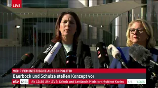 LIVE: Baerbock und Schulze stellen Leitlinien für feministische Außenpolitik vor