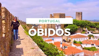 【4K】Obidos Portugal walking tour with ambient sound - Walking on a medieval city wall (part 3/3)