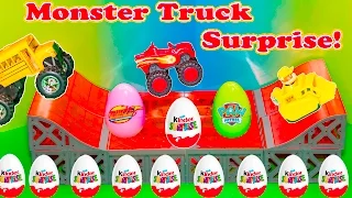 MONSTER TRUCK Surprise Eggs Blaze and Paw Patrol Monster Truck Surprise Eggs Video