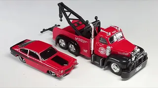 Nice Haul: Maisto Design Transport, 1953 Mack B-61 Tow Truck | 1971 Chevrolet Vega with Stop Motion