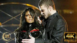 Janet Jackson & Justin Timberlake Superbowl 2004 incident in SLOW MOTION | REMASTERED in 4K