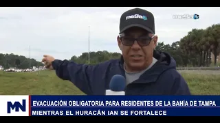 Evacuación obligatoria para residentes de la Bahía de Tampa, mientras el huracán Ian se fortalece.