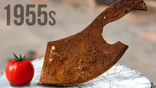 Restoration Very Rusty Old Cleaver - 70 years old