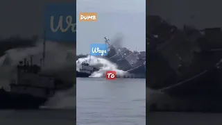 Dumb ways to die #shorts #wisconsin #usnavy #fire #ship #epic #funny #military #boat #boating #fail