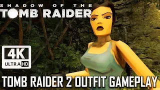 Shadow of the Tomb Raider - Tomb Raider 2 Skin Outfit Free Roam and Tomb Gameplay Xbox One X