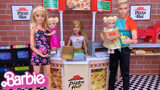 Barbie & Ken Doll Family Night Routine and Pizza Hut